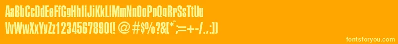 PersistentRegularDb Font – Yellow Fonts on Orange Background