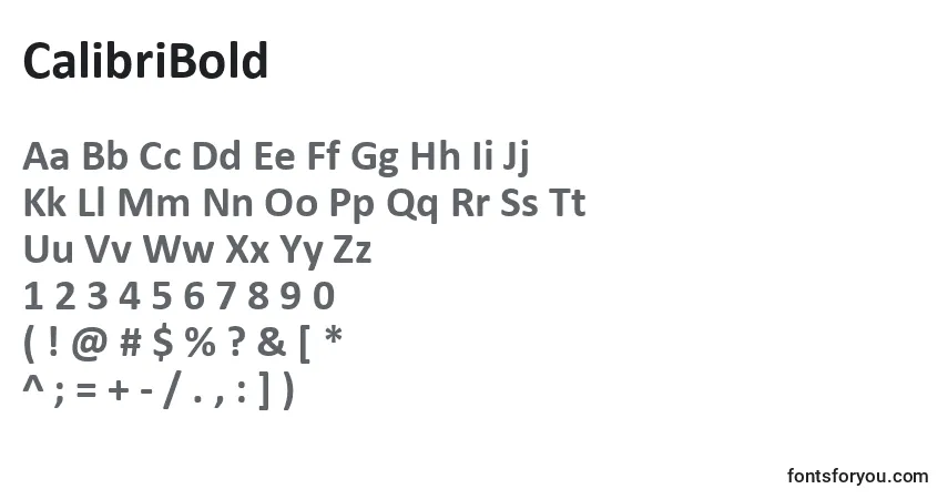 Czcionka CalibriBold – alfabet, cyfry, specjalne znaki