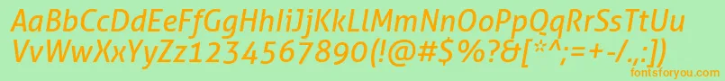 AllerItalic Font – Orange Fonts on Green Background