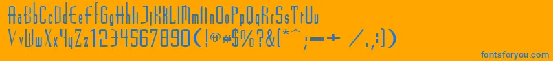 MadridRegular Font – Blue Fonts on Orange Background