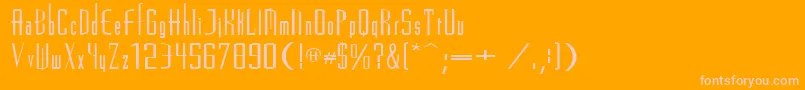 MadridRegular-Schriftart – Rosa Schriften auf orangefarbenem Hintergrund
