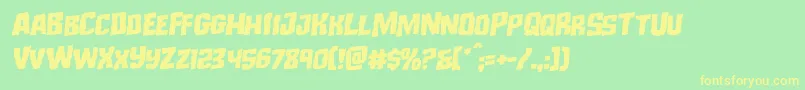 Monsterhunterrotal Font – Yellow Fonts on Green Background