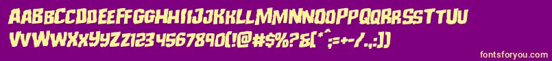 Monsterhunterrotal Font – Yellow Fonts on Purple Background