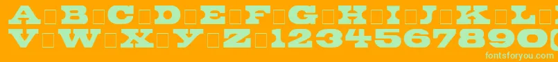 BronteDisplayCapsSsi Font – Green Fonts on Orange Background