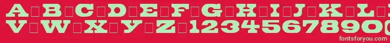 BronteDisplayCapsSsi Font – Green Fonts on Red Background
