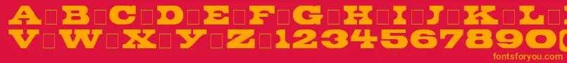 BronteDisplayCapsSsi Font – Orange Fonts on Red Background
