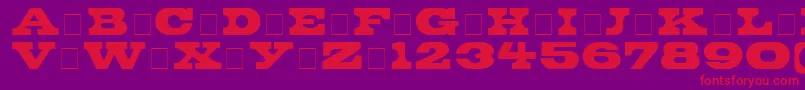 フォントBronteDisplayCapsSsi – 紫の背景に赤い文字