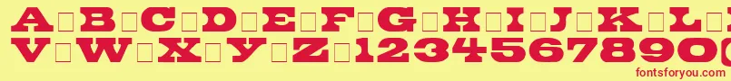 BronteDisplayCapsSsi Font – Red Fonts on Yellow Background