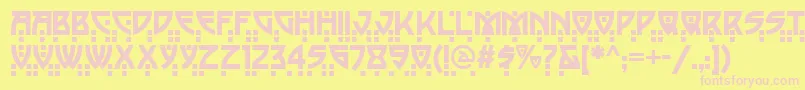 Balacynwyd Font – Pink Fonts on Yellow Background