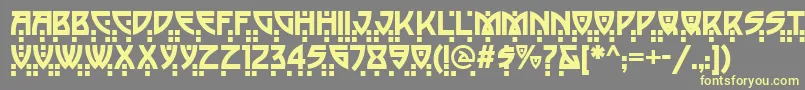 Balacynwyd Font – Yellow Fonts on Gray Background