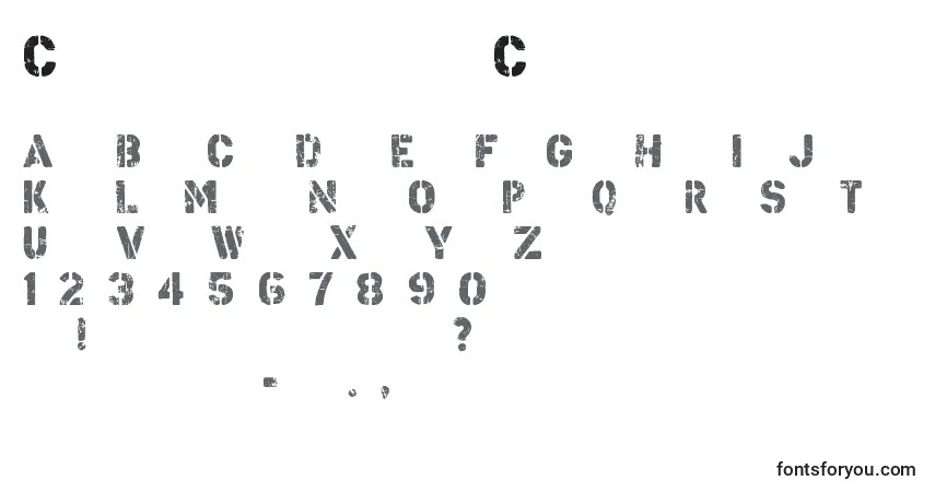 CheckpointCharlie-fontti – aakkoset, numerot, erikoismerkit
