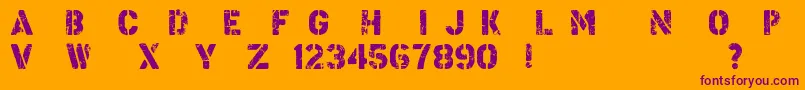 CheckpointCharlie Font – Purple Fonts on Orange Background