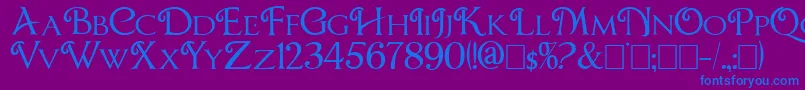 フォントCBox – 紫色の背景に青い文字