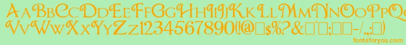 CBox Font – Orange Fonts on Green Background