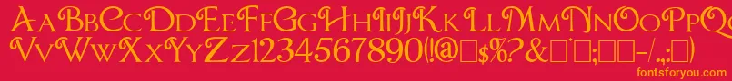 フォントCBox – 赤い背景にオレンジの文字