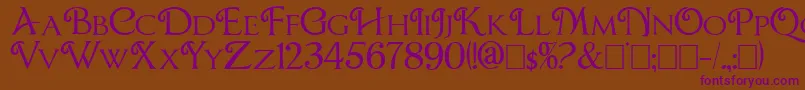 CBox Font – Purple Fonts on Brown Background