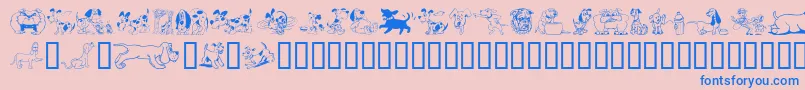 フォントDoggon – ピンクの背景に青い文字