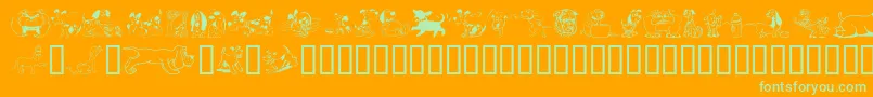 Doggon Font – Green Fonts on Orange Background