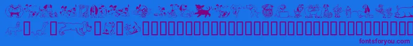 Doggon Font – Purple Fonts on Blue Background