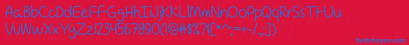 ForAPessimistImPrettyOptimisticOtf Font – Blue Fonts on Red Background
