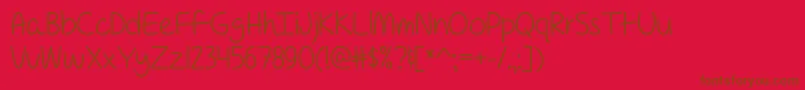 ForAPessimistImPrettyOptimisticOtf Font – Brown Fonts on Red Background