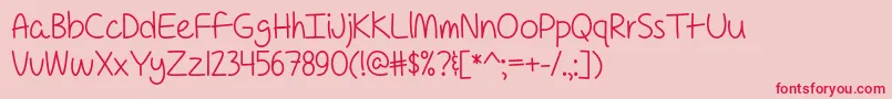 フォントForAPessimistImPrettyOptimisticOtf – ピンクの背景に赤い文字
