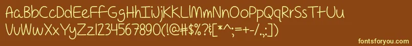 ForAPessimistImPrettyOptimisticOtf Font – Yellow Fonts on Brown Background