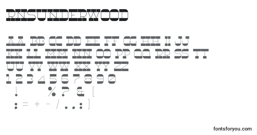 Schriftart RnsUnderwood – Alphabet, Zahlen, spezielle Symbole