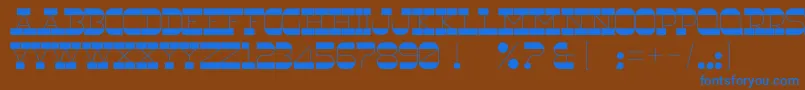 フォントRnsUnderwood – 茶色の背景に青い文字