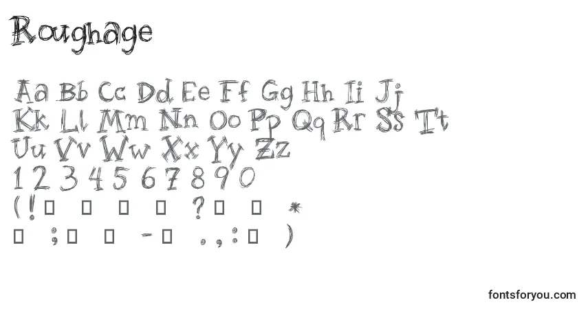 Fuente Roughage - alfabeto, números, caracteres especiales