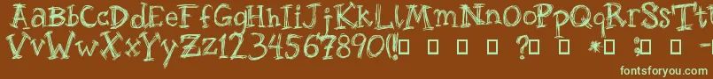 Roughage Font – Green Fonts on Brown Background