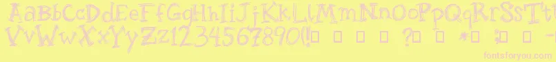 Roughage Font – Pink Fonts on Yellow Background