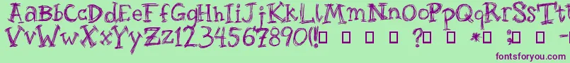 Roughage Font – Purple Fonts on Green Background