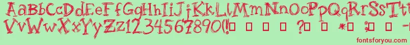 Roughage Font – Red Fonts on Green Background