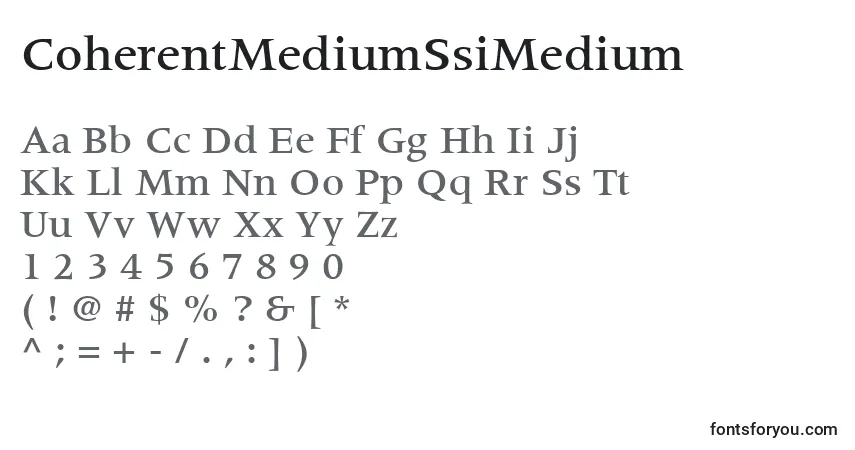 A fonte CoherentMediumSsiMedium – alfabeto, números, caracteres especiais