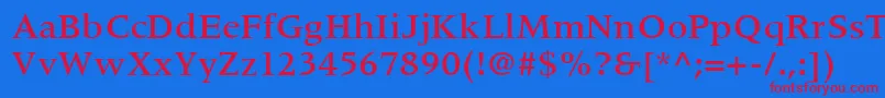 CoherentMediumSsiMedium Font – Red Fonts on Blue Background