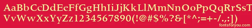 フォントCoherentMediumSsiMedium – 黄色の文字、赤い背景