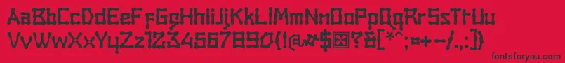 フォントRambatCampotype – 赤い背景に黒い文字