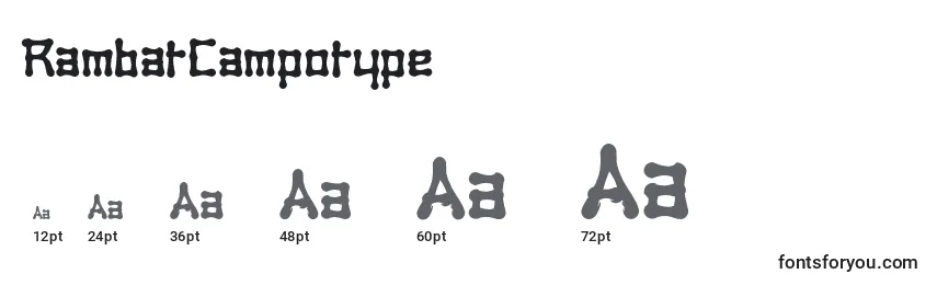 Размеры шрифта RambatCampotype