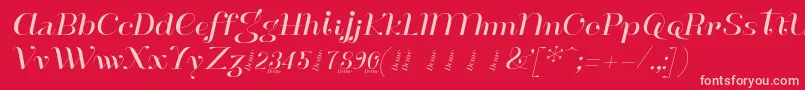 Weitere Informationen zur ModestehenriDemo-Schriftart ModestehenriDemo-Schriftart – Rosa Schriften auf rotem Hintergrund