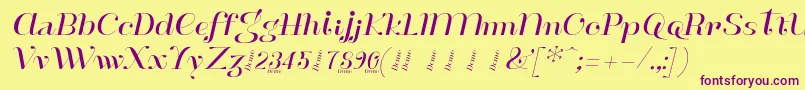 ModestehenriDemo Font – Purple Fonts on Yellow Background