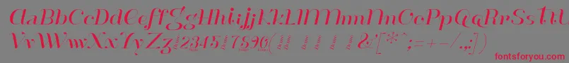 ModestehenriDemo-Schriftart – Rote Schriften auf grauem Hintergrund