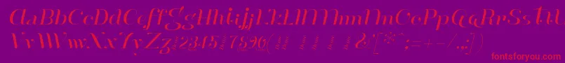 ModestehenriDemo-Schriftart – Rote Schriften auf violettem Hintergrund