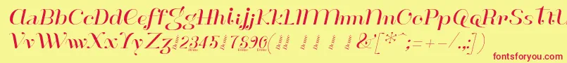 ModestehenriDemo Font – Red Fonts on Yellow Background