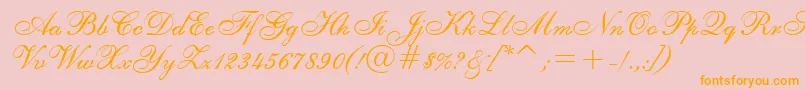 Tt0594m Font – Orange Fonts on Pink Background