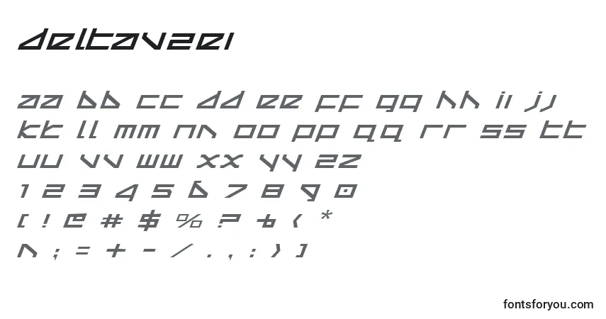 Schriftart Deltav2ei – Alphabet, Zahlen, spezielle Symbole