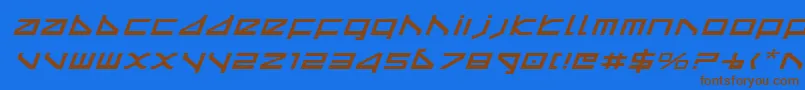 Deltav2ei Font – Brown Fonts on Blue Background