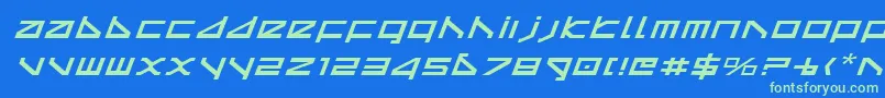 Deltav2ei Font – Green Fonts on Blue Background