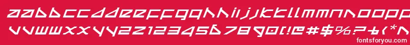 フォントDeltav2ei – 赤い背景に白い文字