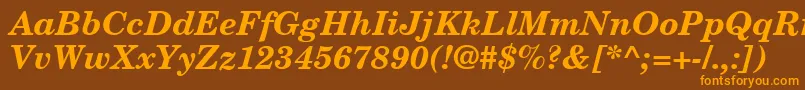 fuente NewCenturySchoolbookРџРѕР»СѓР¶РёСЂРЅС‹Р№РљСѓСЂСЃРёРІ – Fuentes Naranjas Sobre Fondo Marrón